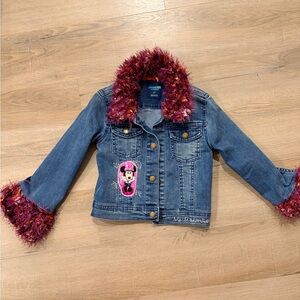Disney Kids Jean Jacket with Purple and Pink Trim